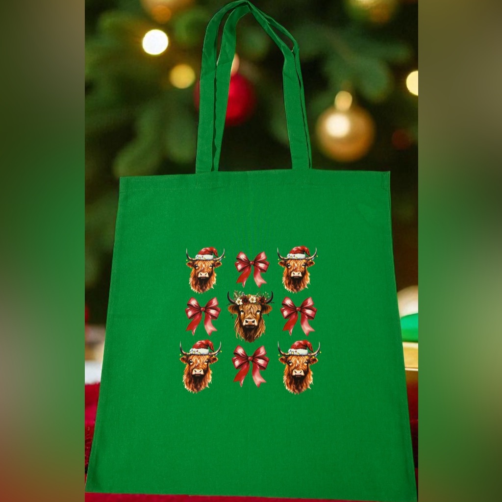Christmas Tote Bag Green Christmas Bag Tote Bag